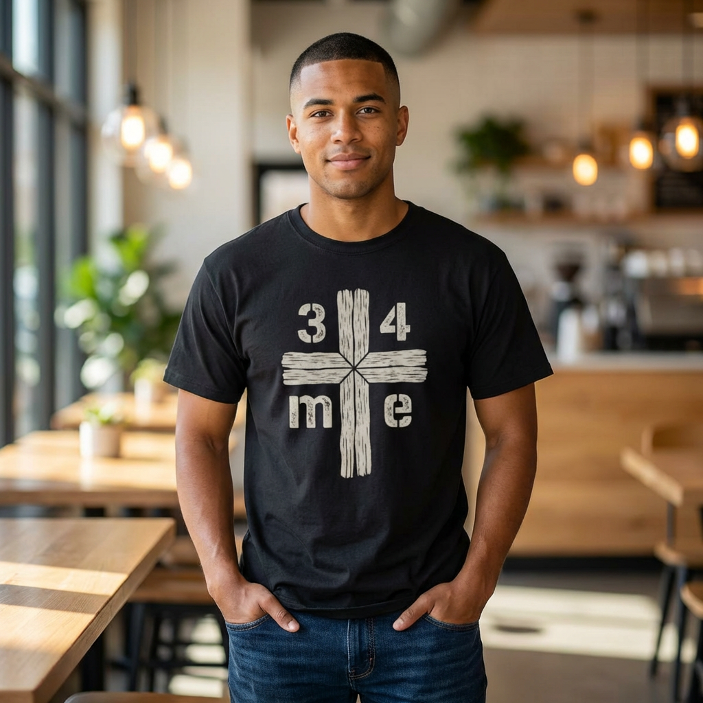 3 4 me Rustic Wooden Cross Tee