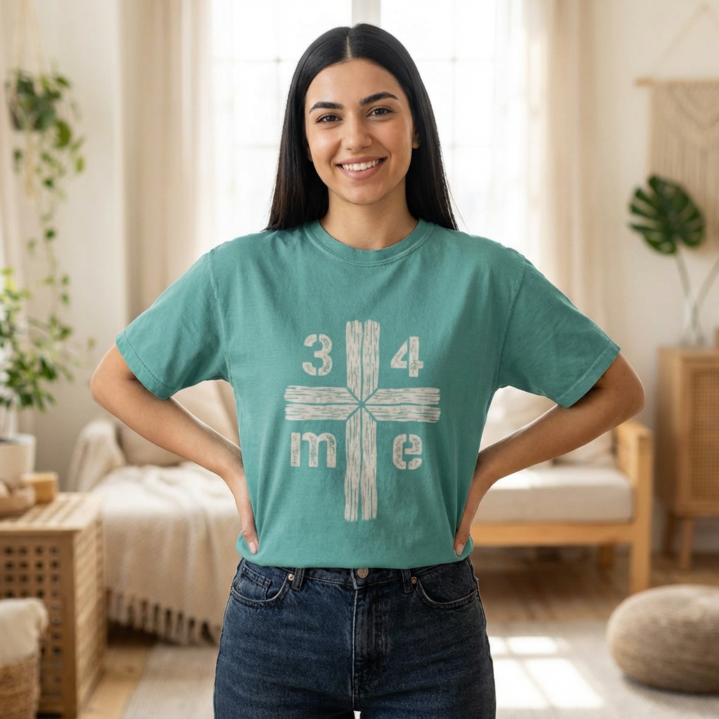 3 4 me Rustic Wooden Cross Tee