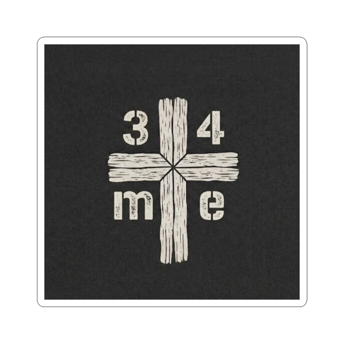 3 4 Me Trinity Cross Kiss-Cut Sticker